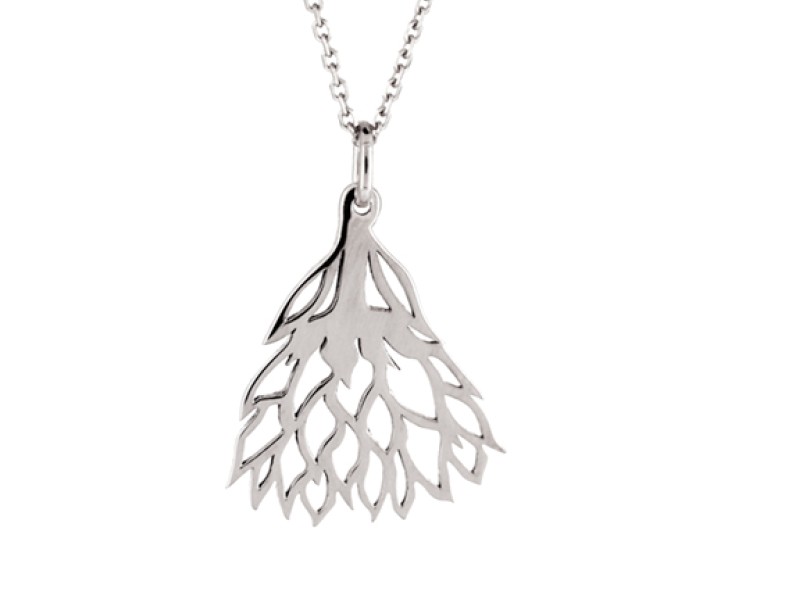 Protea Pendant - White Gold